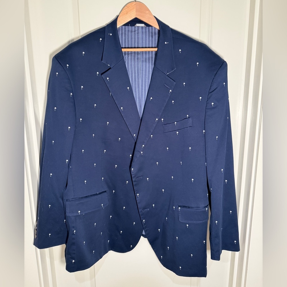 OAK HILL - Men’s Palm Print Cotton Sport Coat - 3XL - 54R - Picture 4 of 15